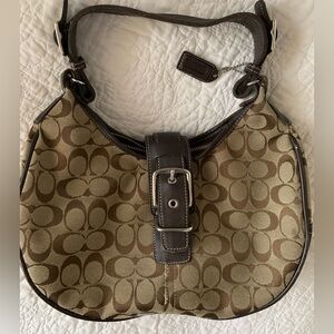 COACH VINTAGE HAMPTON  BROWN 6363 SHOULDER BAGUETTE HANG TAG